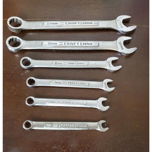Craftsman Combination Wrenches 6pc Metric V VV Series 17mm 16mm 11mm 9mm 8mm 7mm - Picture 1 of 16